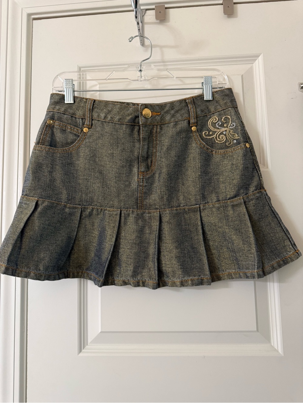 Vintage Y2K Hannah Montana Denim Pleated Skirt Size 16